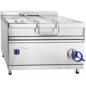 Сковорода опрокидывающаяся, электрическая, напольная,  75л, опрокидывание ручное, корпус нерж.сталь+оцинк.сталь, дно чугун Abat 136135