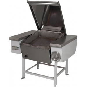 Сковорода опрокидывающаяся, электрическая, напольная,  75л, опрокидывание ручное, корпус нерж.сталь+оцинк.сталь, дно чугун Проммаш 171072