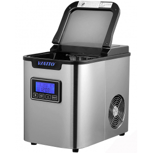 Льдогенератор для кускового льда, 193кг/сут, бункер 110кг, вод.охлаждение, корпус нерж.сталь, форма "кубик" L 28х28х32мм, R290 Viatto 220556