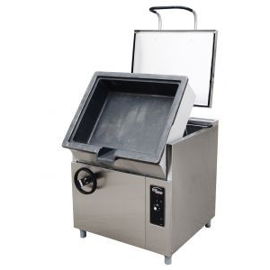 Сковорода опрокидывающаяся, электрическая, напольная,  75л, опрокидывание ручное, корпус нерж.сталь+оцинк.сталь, дно чугун Kayman 241163