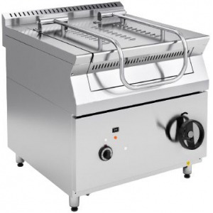 Сковорода опрокидывающаяся, электрическая, напольная,  75л, опрокидывание ручное, корпус нерж.сталь+оцинк.сталь, дно чугун Kayman 241166