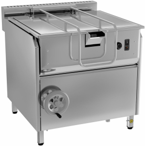 Сковорода опрокидывающаяся, электрическая, напольная,  75л, опрокидывание ручное, корпус нерж.сталь+оцинк.сталь, дно чугун Gabino 276643