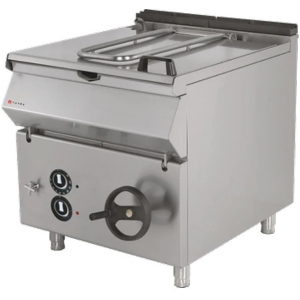 Сковорода опрокидывающаяся, электрическая, напольная,  75л, опрокидывание ручное, корпус нерж.сталь+оцинк.сталь, дно чугун Tatra 287567